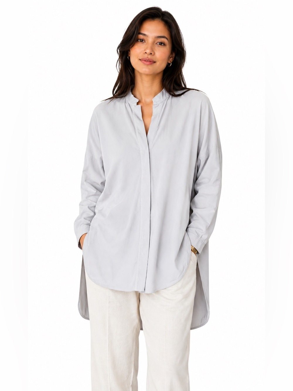 ADAY Soft Light Gray Something Borrowed Large Minimalist Quiet Lux Light Capsule